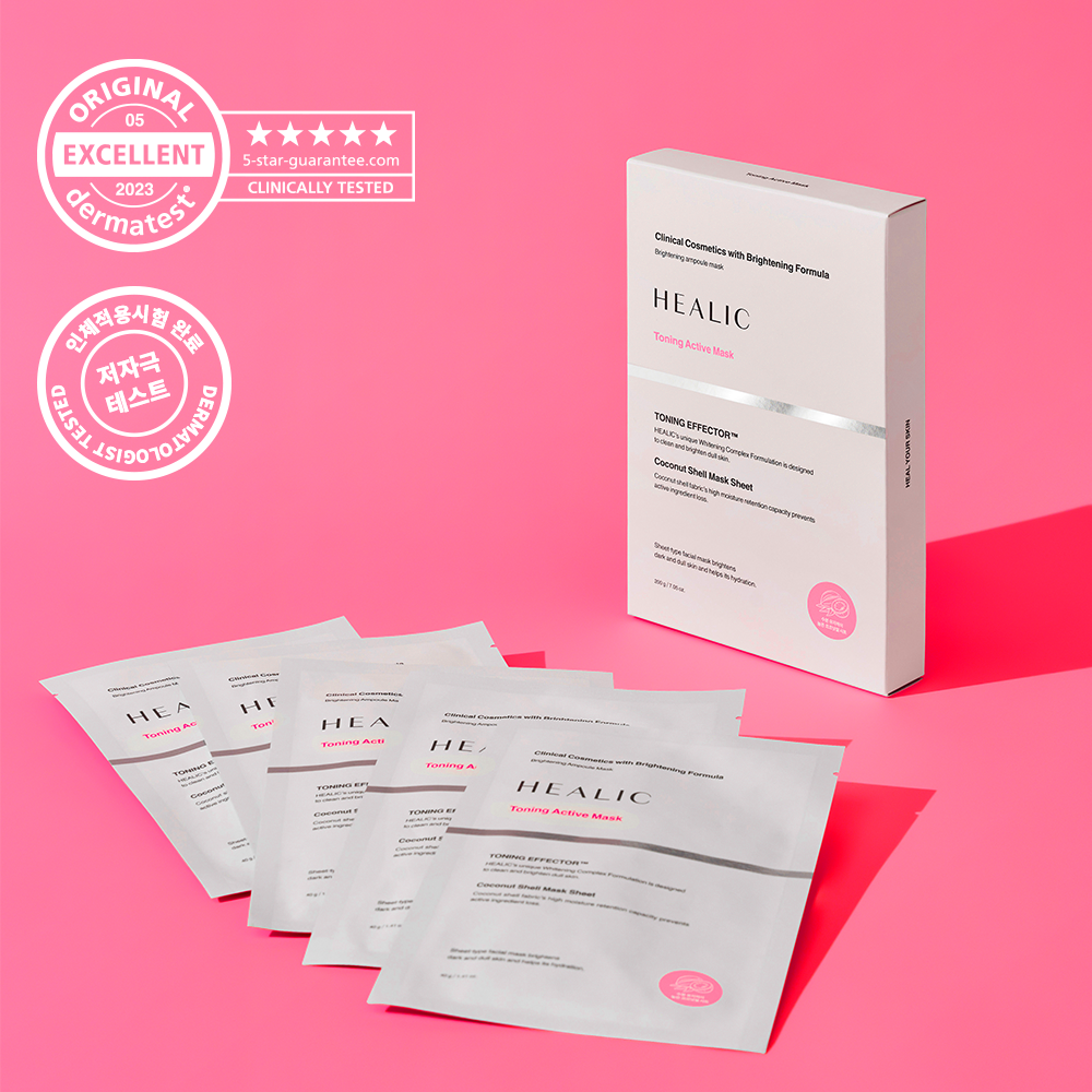 HEALIC premium Brightening & Hydrating Sheet Mask 5p Tranexamic Acid and Niacinamide Made In Korea