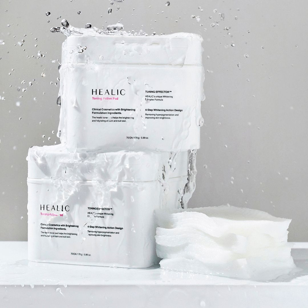 HEALIC Toning Active Pads  Exfoliating Whitening Moisturizing with Tranexamic Acid, Niacinamide